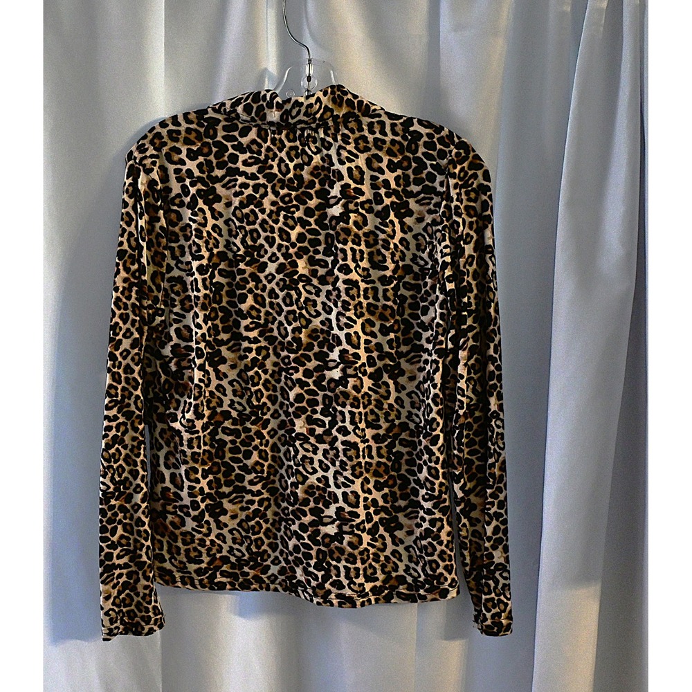 INC Leopard Print Ruched Front Top - Picture 3 of 7